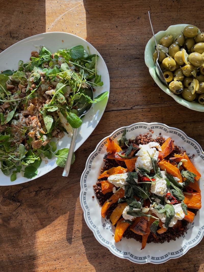 Various salad plates